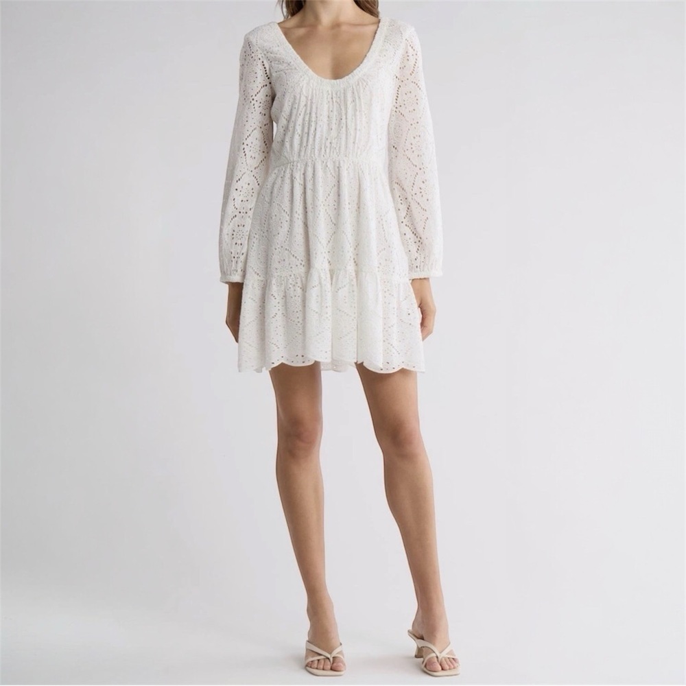 Veronica Beard Calibra broderie anglaise cotton mini dress Size 6 NWT